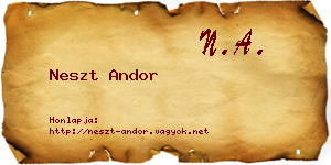 Neszt Andor névjegykártya